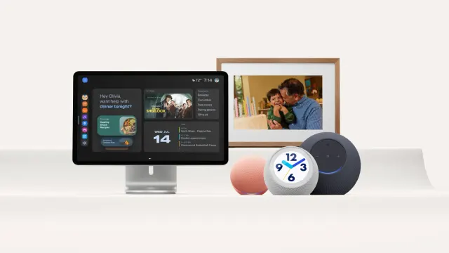 Amazon Echo รุ่นใหม่ 2026 ทั้ง 5 ผลิตภัณฑ์ ได้แก่ Echo Show 16, Alexa Photo Frame, Echo Dot, Echo Time และ Echo Studio วางเรียงกัน