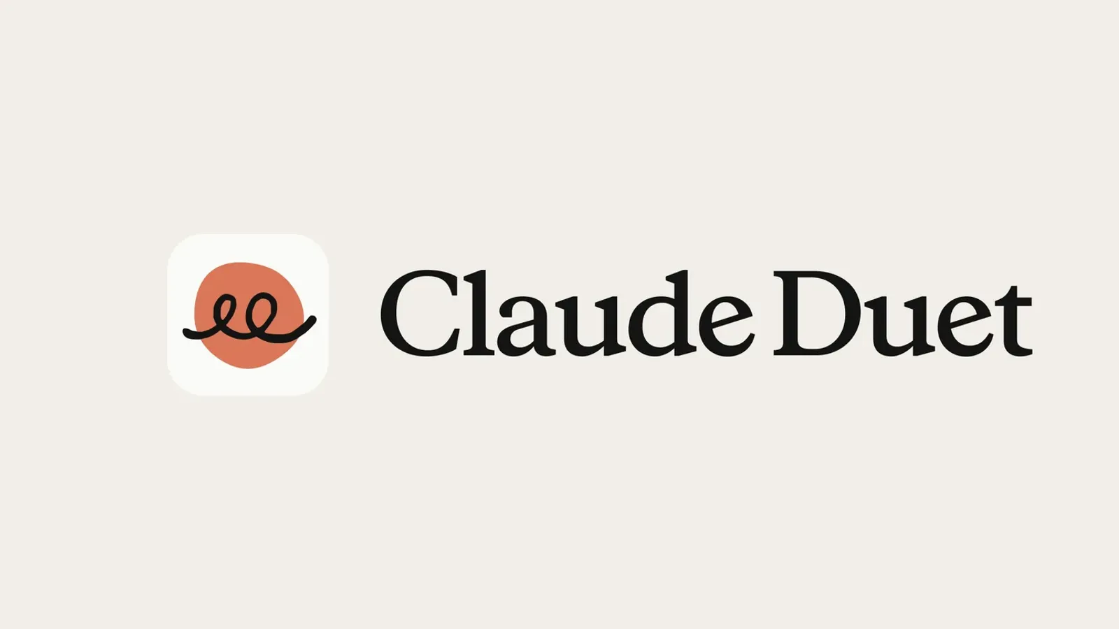 โลโก้และชื่อแอป Claude Duet ของ Anthropic บนพื้นสีครีม