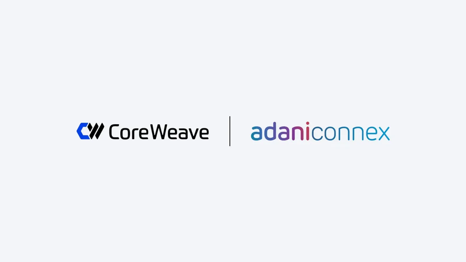 โลโก้ CoreWeave และ AdaniConneX จากประกาศความร่วมมือสร้างคลาวด์ AI ในอินเดีย