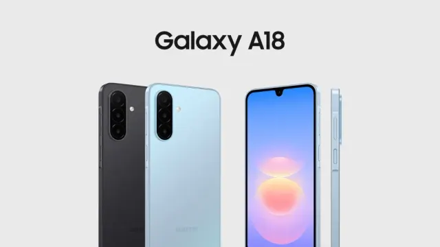 Galaxy A18 ราคา 8,499 บาท สี Black และ Light Blue ด้านหลังและด้านหน้า