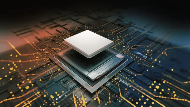 ภาพประกอบแพ็กเกจชิปที่ GlobalFoundries ใช้กับประกาศข้อตกลงผลิต silicon interposer ให้ TSMC เมื่อ 8 ตุลาคม 2026
