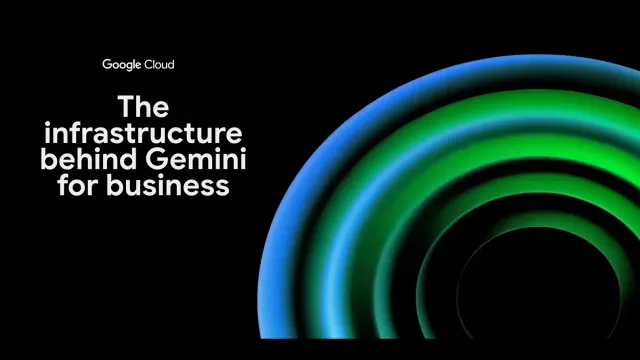 ภาพประกอบประกาศ Agent Compute Engine ของ Google Cloud ข้อความ The infrastructure behind Gemini for business