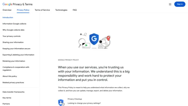 หน้านโยบายความเป็นส่วนตัวของ Google ระบุว่ามีผลวันที่ 16 ตุลาคม 2026