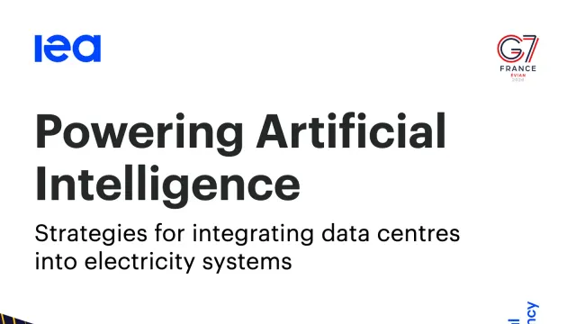 หน้าปกรายงาน IEA Powering AI (Powering Artificial Intelligence) เรื่องกลยุทธ์การต่อ Data Center เข้าระบบไฟฟ้า จัดทำตามคำขอของ G7 ภายใต้ประธานฝรั่งเศส ปี 2026