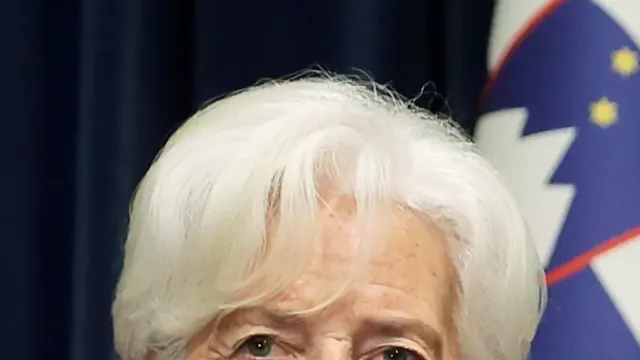 คริสติน ลาการ์ด ประธาน ECB ระหว่างพบนายกรัฐมนตรีสโลวีเนียที่ลูบลิยานา ตุลาคม 2024
