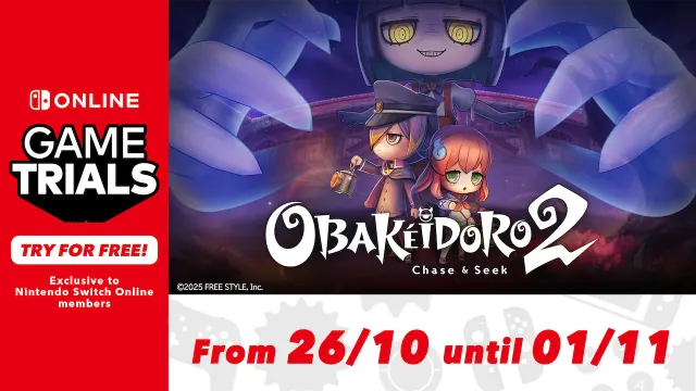 ภาพประกาศ OBAKEIDORO 2 Game Trials ของ Nintendo Switch Online เล่นฟรีเฉพาะสมาชิก ตั้งแต่ 26/10 ถึง 01/11