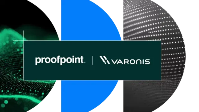 โลโก้ Proofpoint และ Varonis บนภาพประกาศดีล Proofpoint ซื้อ Varonis มูลค่าราว 6.3 พันล้านดอลลาร์