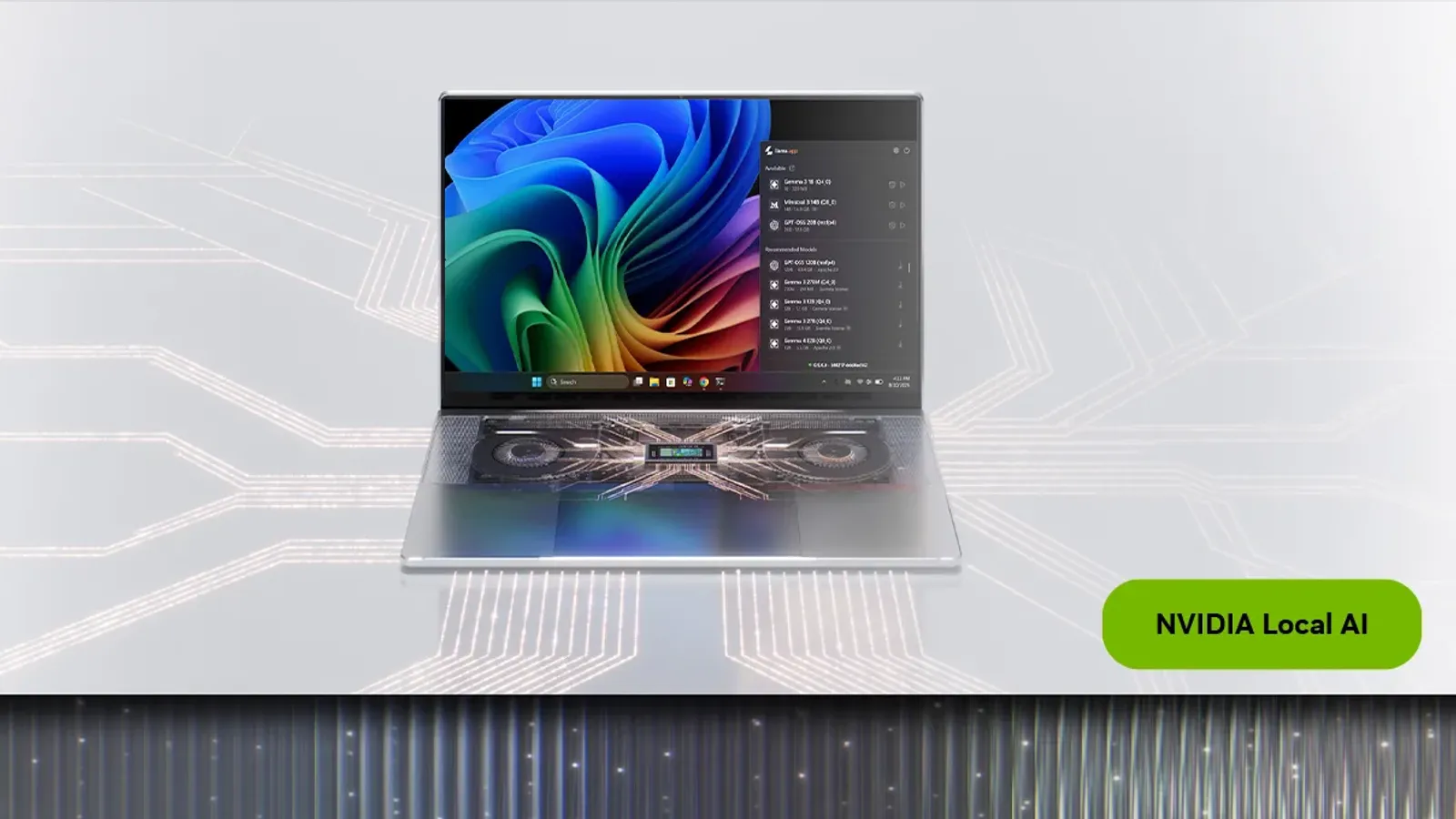 โน้ตบุ๊ก RTX Spark วางขาย 16 ตุลาคม ภาพประกอบโน้ตบุ๊กพร้อมป้าย NVIDIA Local AI