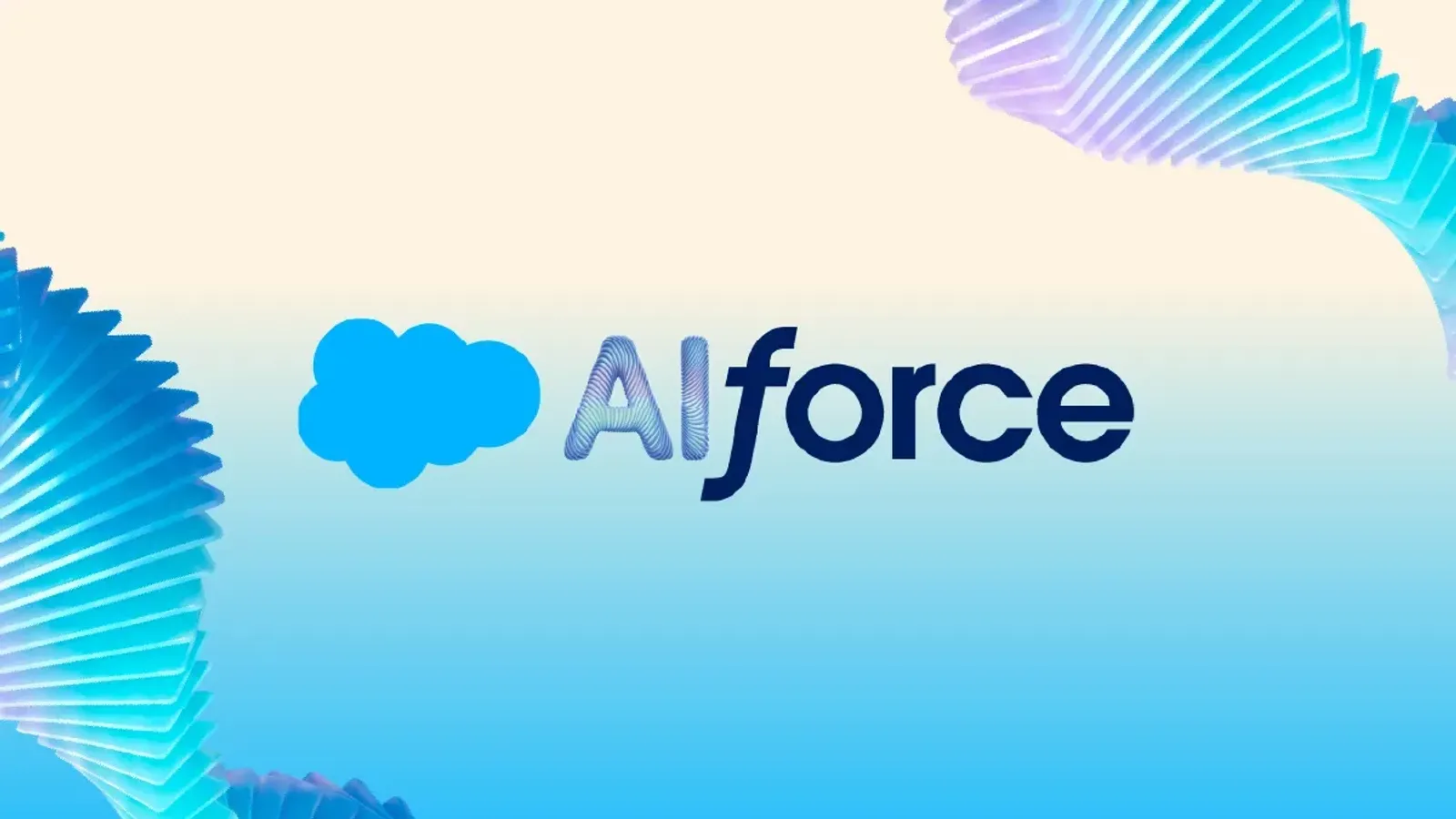 ภาพเปิดตัว AIforce จาก Salesforce แสดงโลโก้ Salesforce รูปก้อนเมฆและคำว่า AIforce