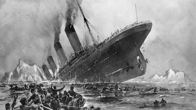 ภาพวาดการอับปางของ Titanic โดย Willy Stöwer ปี 1912 จากนิตยสาร Die Gartenlaube
