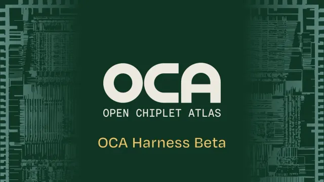 ภาพประกาศ OCA Harness โอเพนซอร์สรุ่นเบต้าของ Tenstorrent พร้อมโลโก้ Open Chiplet Atlas