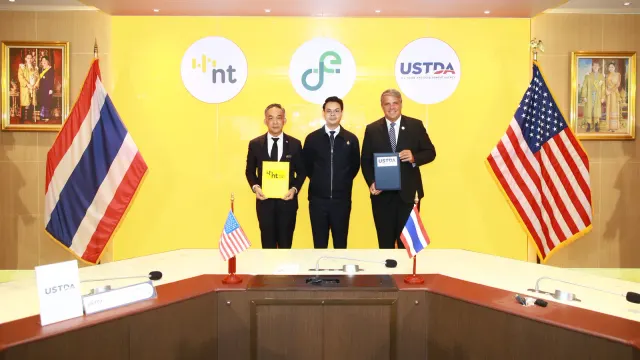 พิธีลงนาม NT กับ USTDA ศึกษาโครงการเคเบิลใต้น้ำไทย THUS ที่สำนักงานใหญ่ NT
