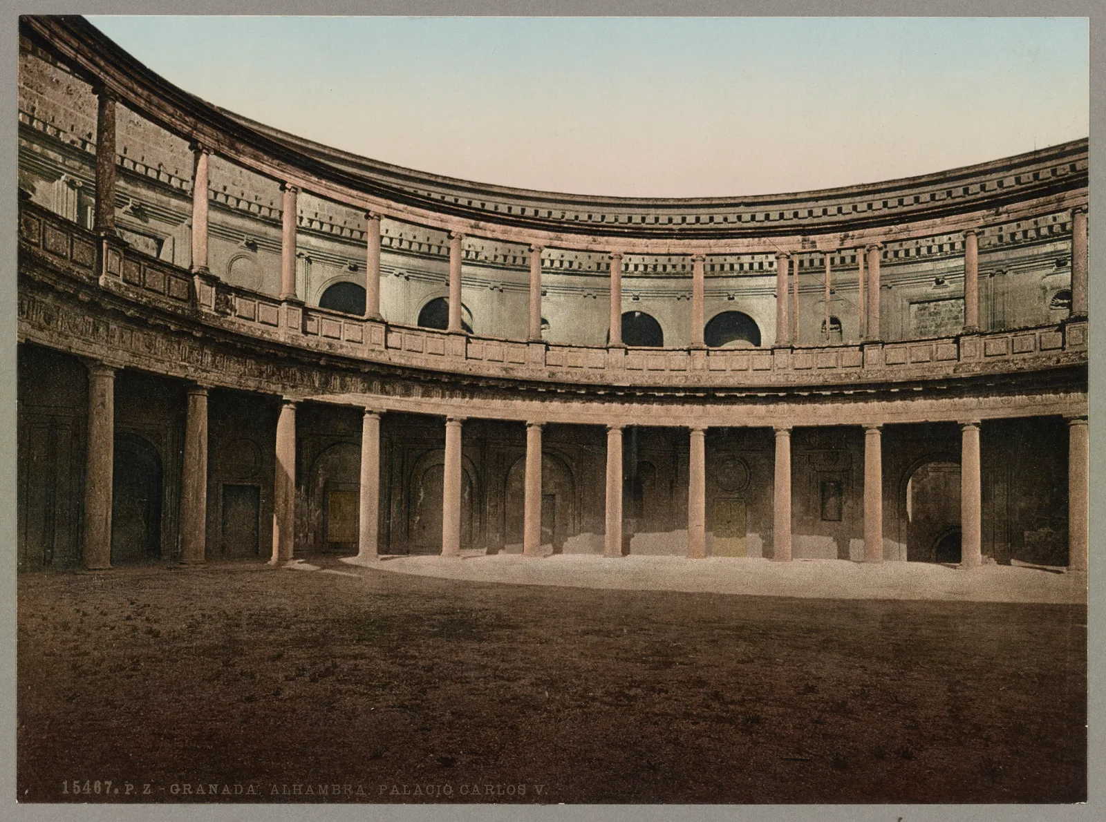 พระราชวัง Carlos V ภาพพิมพ์สี photochrom ปี 1890 ในคอลเลกชันหอสมุดรัฐสภาสหรัฐฯ