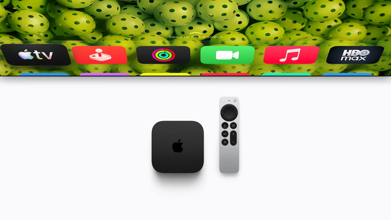 Apple TV 4K รุ่นที่ 4 วางคู่กับรีโมต Siri Remote