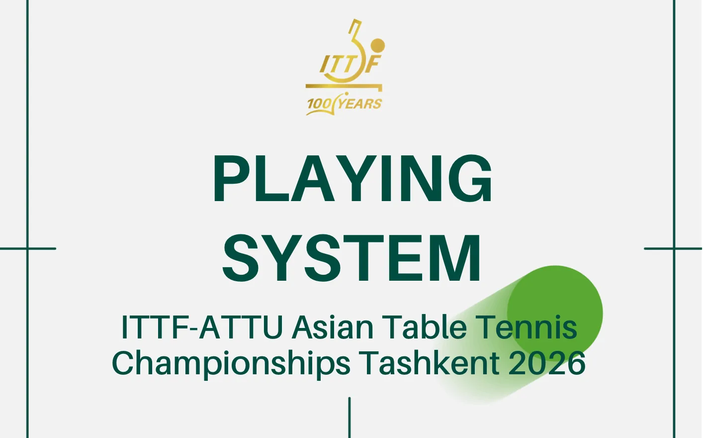หน้าปกเอกสาร Playing System ของ ITTF-ATTU Asian Table Tennis Championships Tashkent 2026 สำหรับปิงปองชิงแชมป์เอเชีย 2026