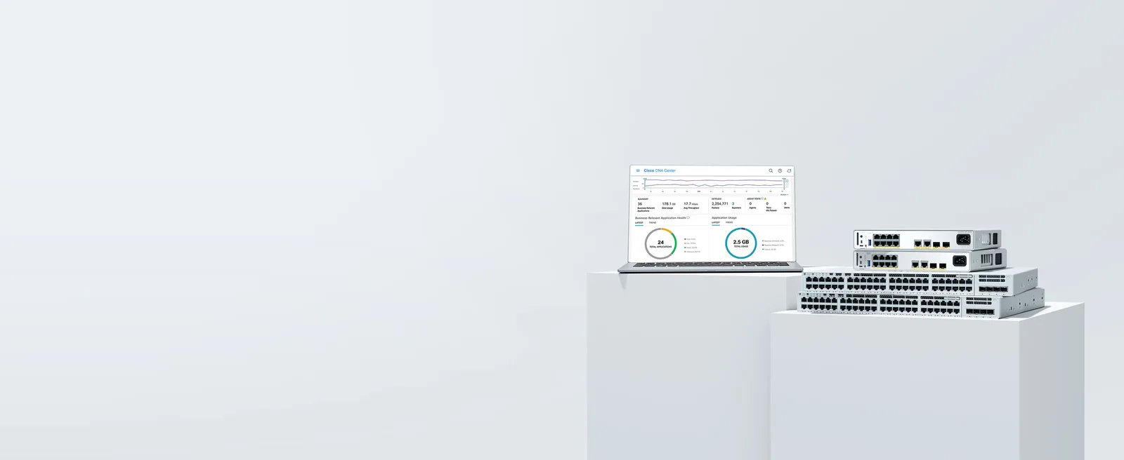 สวิตช์ตระกูล Catalyst 9200 พร้อมหน้าจอซอฟต์แวร์จัดการ