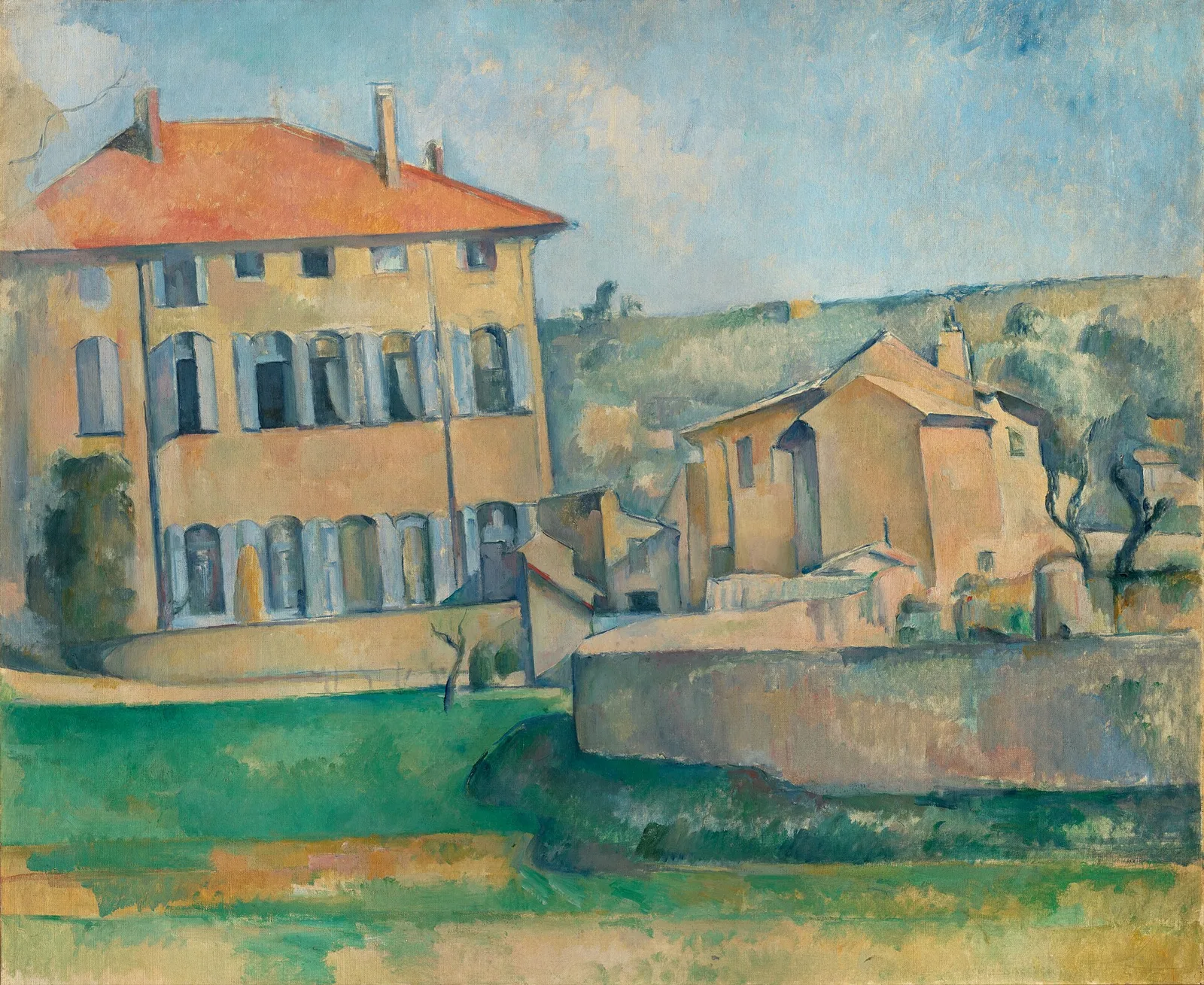 ภาพเขียนบ้านและฟาร์มที่ Jas de Bouffan โดย Paul Cézanne ปี 1887
