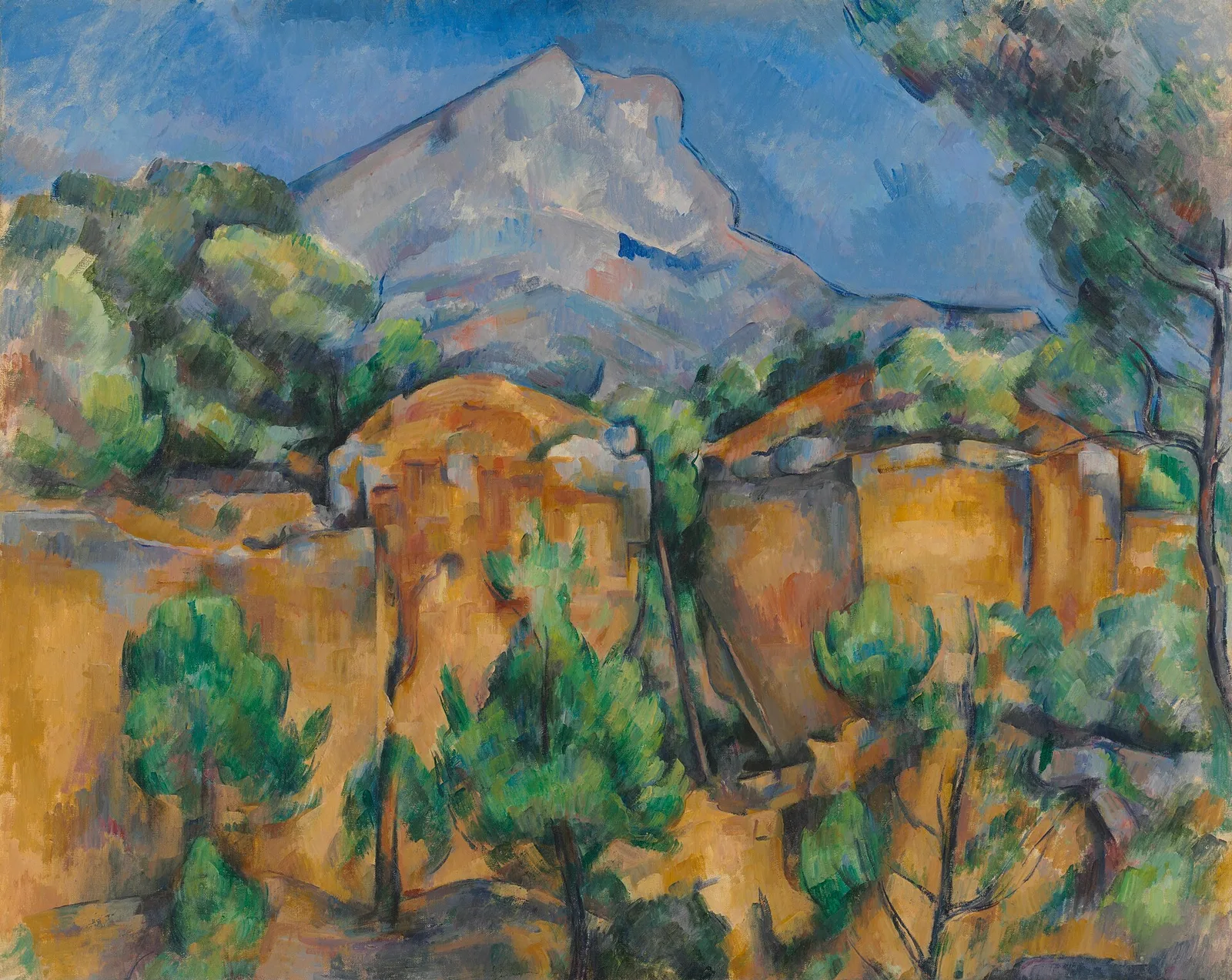 ภาพภูเขา Sainte-Victoire มองจากเหมืองหิน Bibémus โดย Paul Cézanne