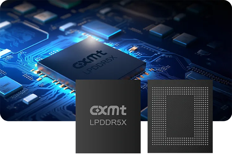 ชิปหน่วยความจำ LPDDR5X ของ CXMT สำหรับมือถือและอุปกรณ์พกพา วางบนแผงวงจร
