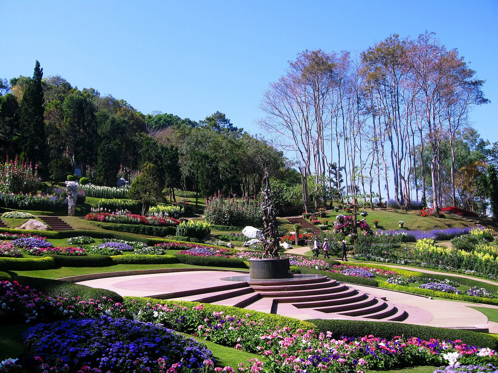 สวนดอกไม้ที่ พระตำหนักดอยตุง ภาพถ่ายที่เผยแพร่เมื่อ พ.ศ. 2554