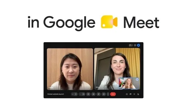 ภาพจากคลิป Speech translation in Google Meet with Gemini 3.5 Live Translate ของช่อง Google Workspace แสดงผู้เข้าร่วมสองคนในหน้าจอประชุม Google Meet