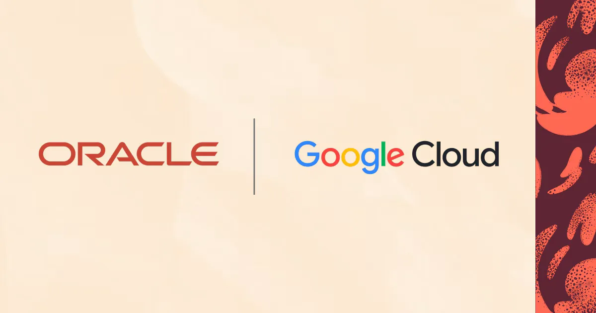 ภาพโลโก้ Oracle คู่กับ Google Cloud ประกอบประกาศความร่วมมือที่ Oracle AI World