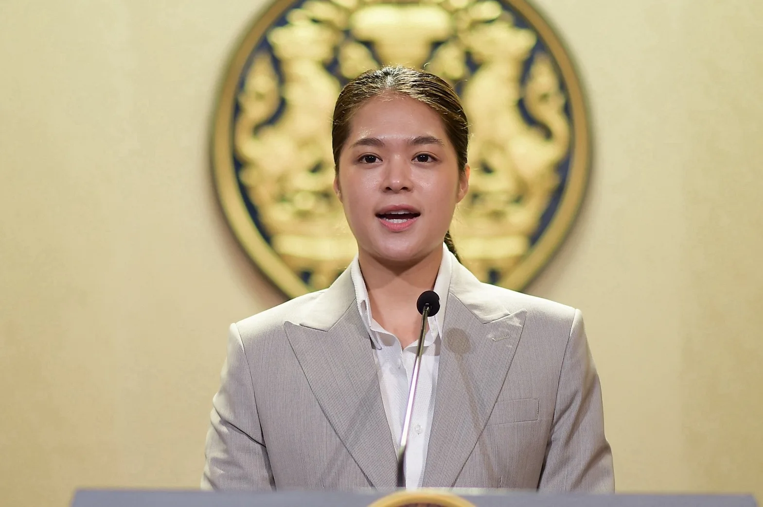 ภาพที่เว็บไซต์รัฐบาลไทยเผยแพร่พร้อมคำแถลงเรื่องร่างพระราชกฤษฎีกาเวนคืนรถไฟความเร็วสูง ระยะที่ 2 ที่ทำเนียบรัฐบาล 14 ตุลาคม 2569