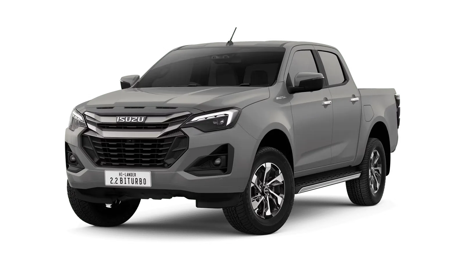 ISUZU D-MAX Hi-Lander 4 ประตู 2.2 Ddi Biturbo M สีเทาเอลบรุส โอเพค มุมหน้า