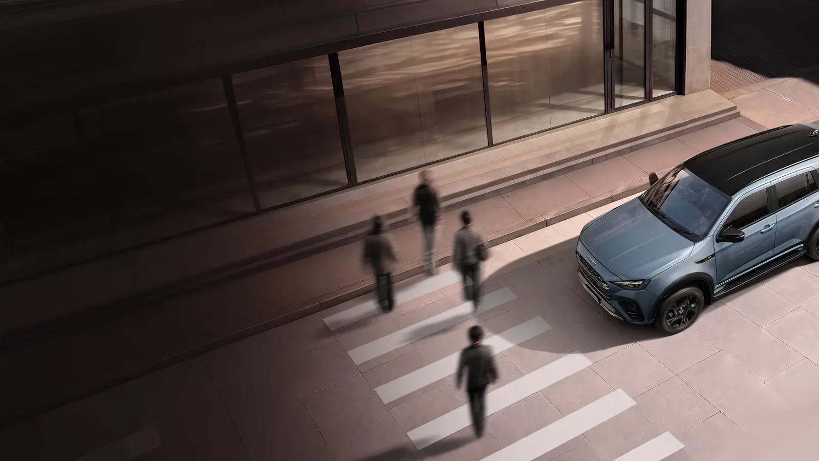 THE NEW MU-X จอดรอคนข้ามทางม้าลาย ภาพประกอบระบบช่วยขับ ADAS