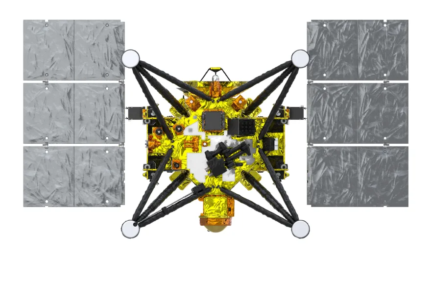 มุมมองด้านล่างของยาน MMX (ด้าน -Z) จาก JAXA Digital Archives