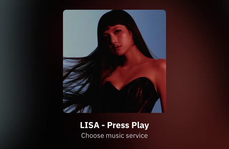 หน้า pre-save LISA - Press Play ที่ lisa.lnk.to/PRESSPLAY พร้อมภาพปก