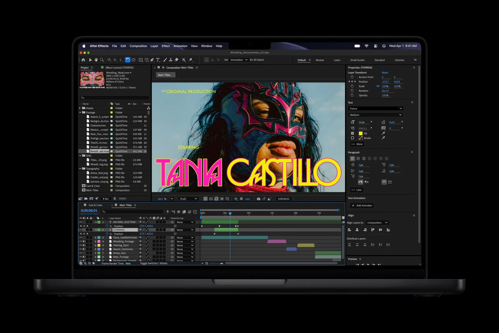 โปรเจกต์ Adobe After Effects บน MacBook Pro 14 นิ้ว ชิป M6