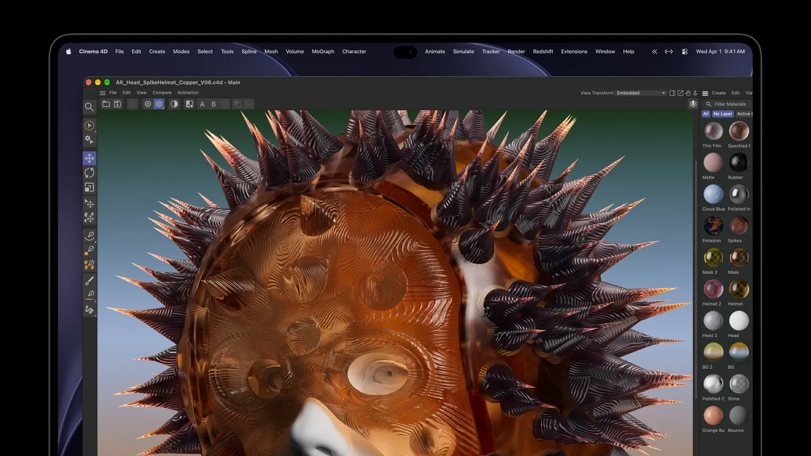 MacBook Pro จอ PROLED XDR แสดงโปรแกรม Cinema 4D