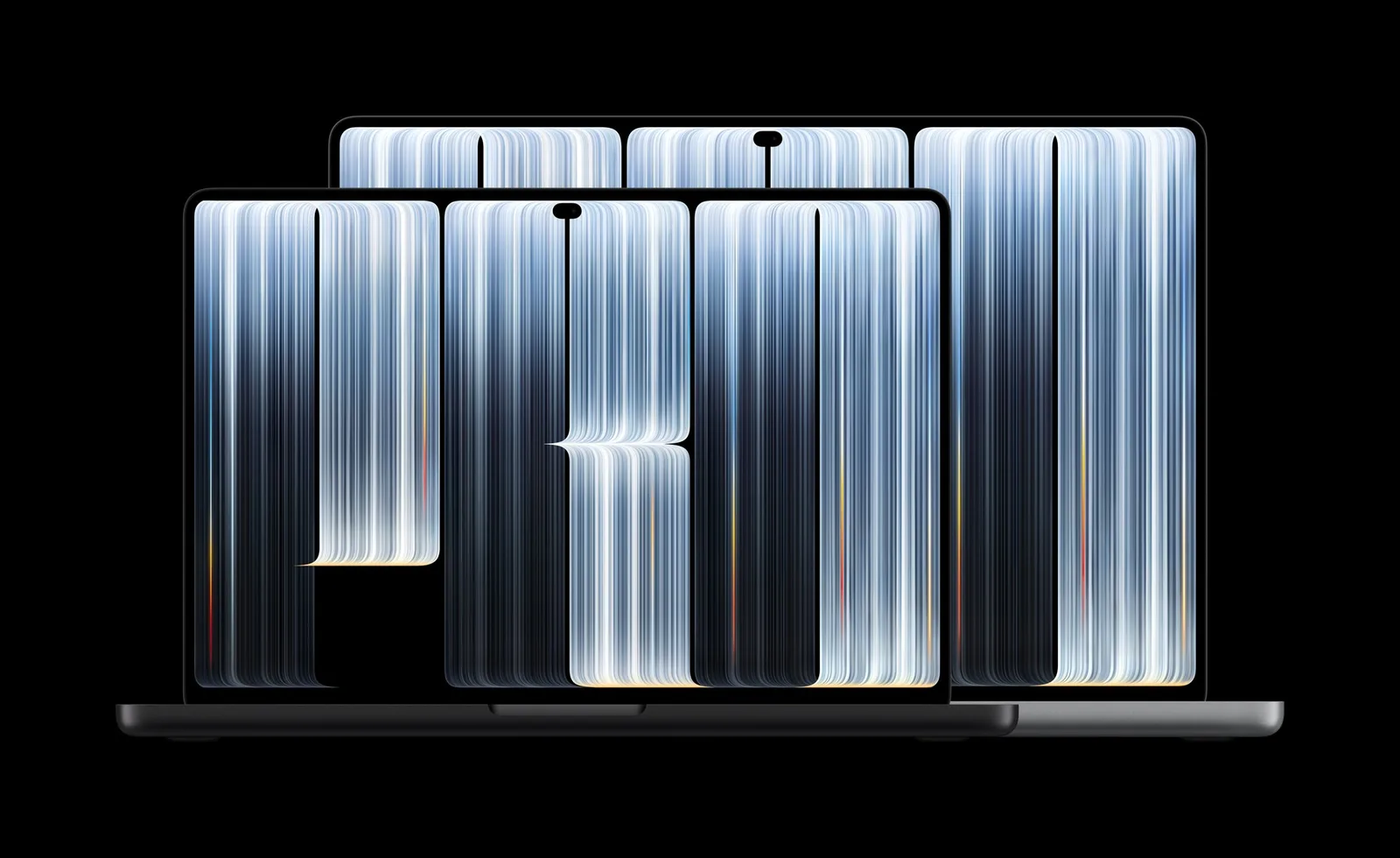 MacBook Pro จอ PROLED XDR รุ่น 14 นิ้วและ 16 นิ้ววางซ้อนกัน