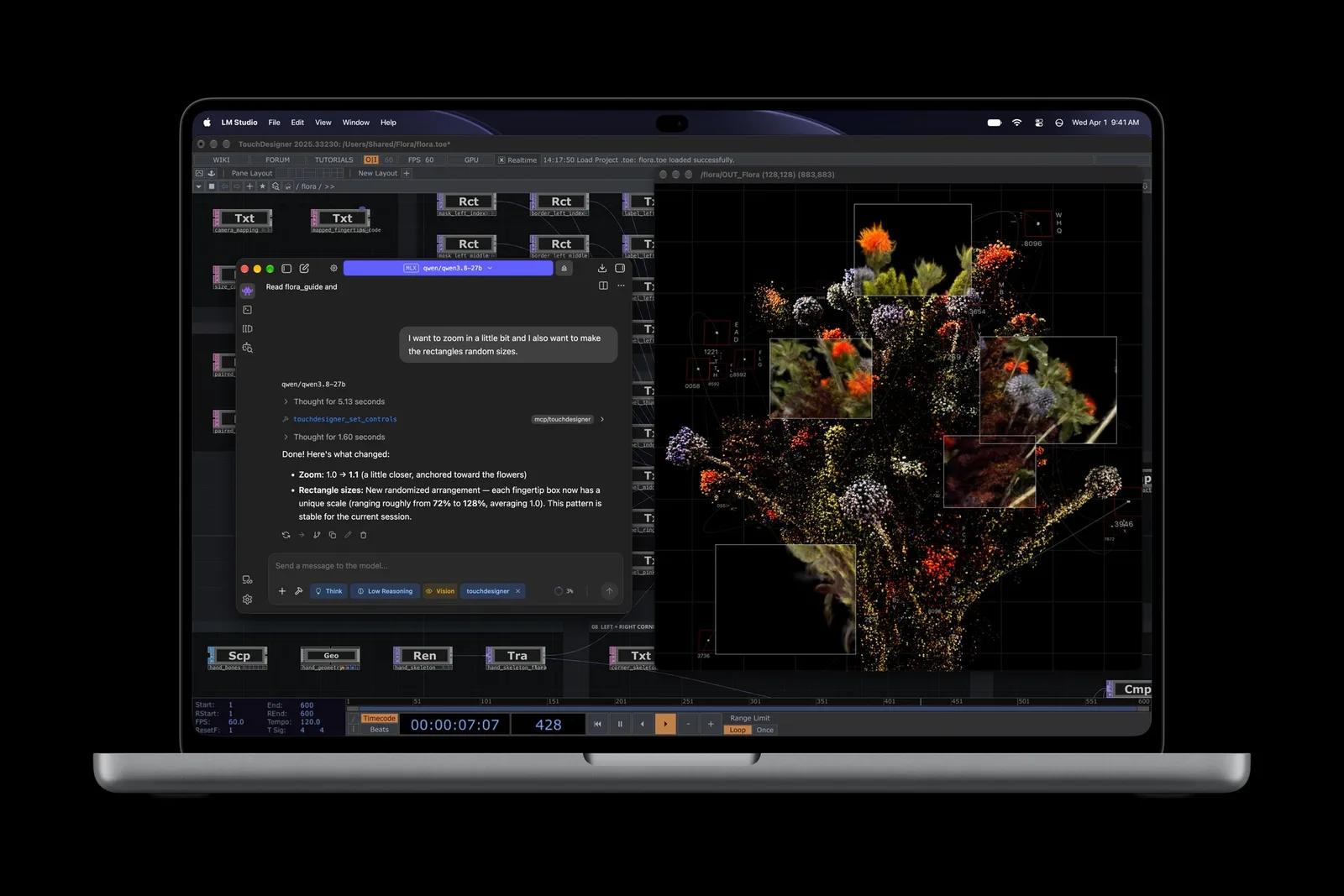 MacBook Pro จอ PROLED XDR รันโมเดลภาษาในเครื่องผ่านแอป LM Studio