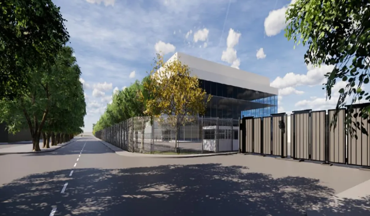 ภาพจำลองศูนย์ข้อมูล AI Nscale Loughton ที่ลาฟตัน มณฑลเอสเซกซ์ สหราชอาณาจักร