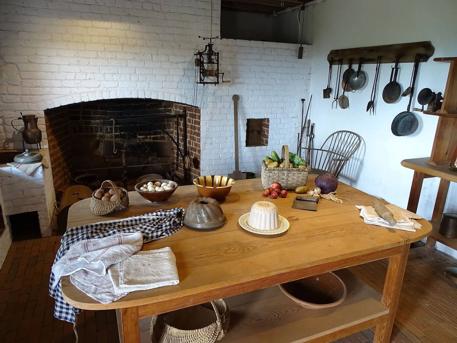 ห้องครัวที่จัดแสดงในบ้าน Monticello