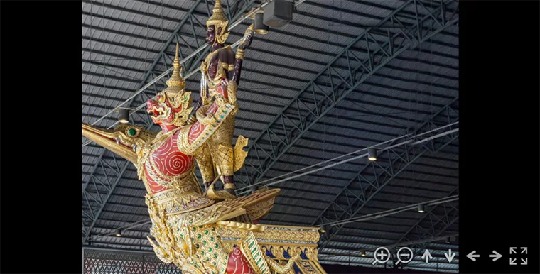 โขน เรือพระที่นั่งนารายณ์ทรงสุบรรณ รัชกาลที่ 9 จากภาพแบบจำลองสามมิติของกรมศิลปากร