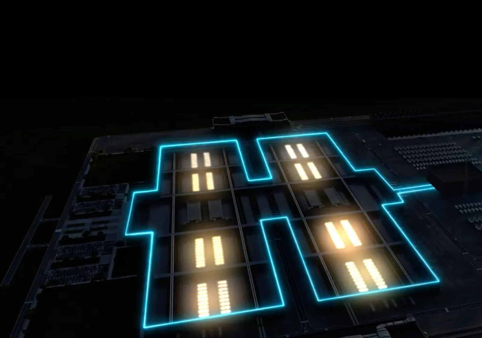 ภาพจำลองผังอาคาร AI factory จากหน้า DSX Flex ของ NVIDIA