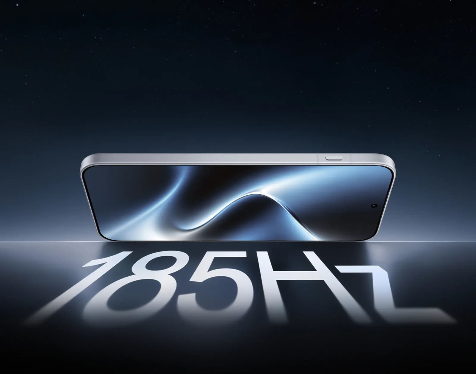 ภาพโปรโมตจอ 185Hz ของ OnePlus 16 แสดงตัวเครื่องวางเหนือตัวเลข 185Hz