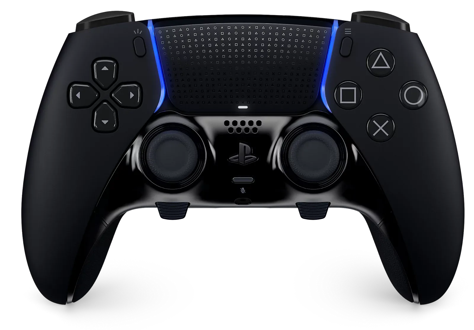 คอนโทรลเลอร์ไร้สาย DualSense Edge สีดำ Midnight Black มุมมองด้านหน้า