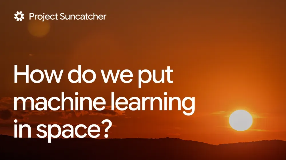 ดวงอาทิตย์ตกเหนือแนวเขา ในภาพปกวิดีโอหัวข้อ How do we put machine learning in space