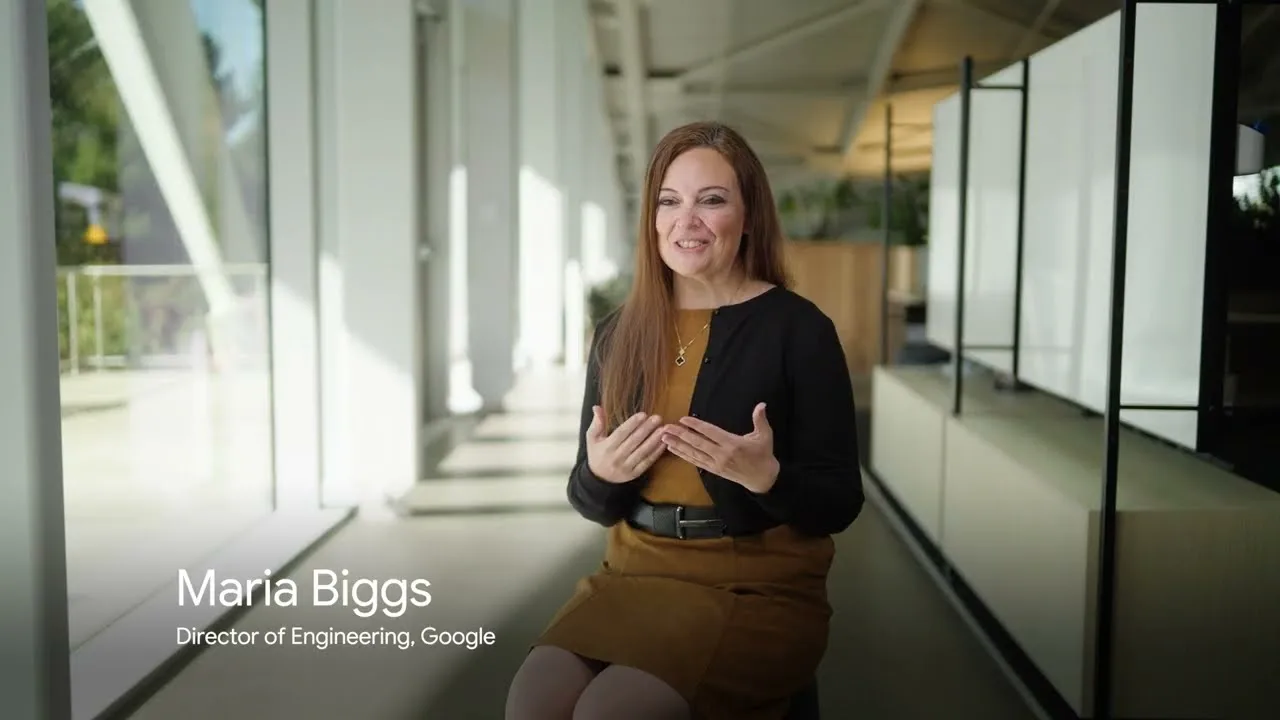 Maria Biggs ผู้อำนวยการฝ่ายวิศวกรรมของ Google ให้สัมภาษณ์ในวิดีโอ Testing AI in orbit