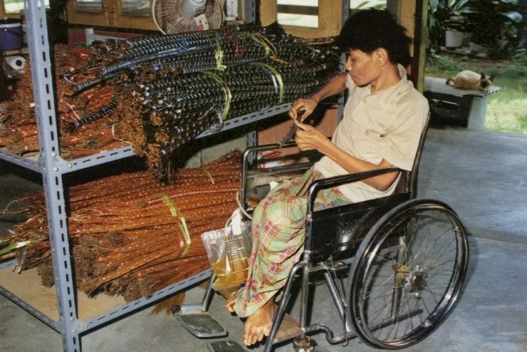 ทรงช่วยให้คนพิการมีงานฝีมือทำ เพื่อให้มีรายได้และชีวิตไม่สิ้นหวัง