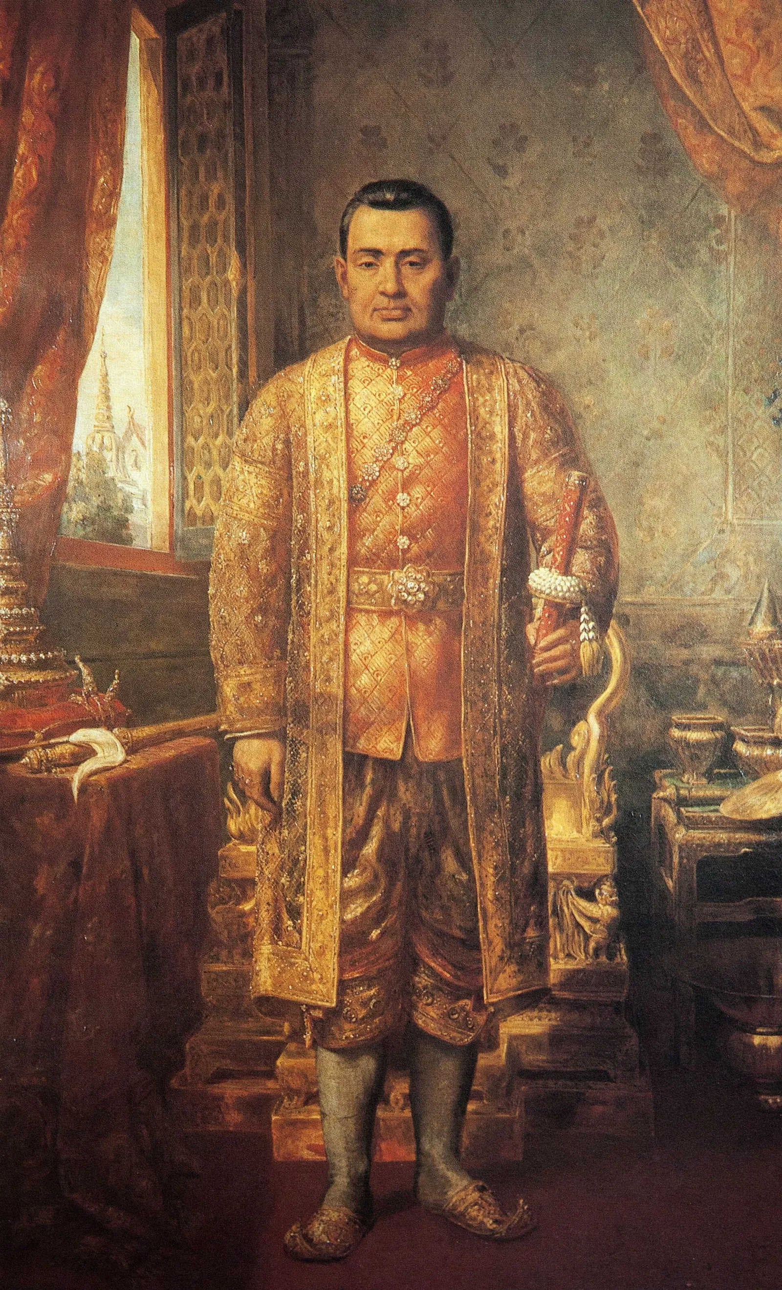 พระบรมสาทิสลักษณ์ พระบาทสมเด็จพระนั่งเกล้าเจ้าอยู่หัว รัชกาลที่ 3 เขียนขึ้นภายหลังในสมัยรัชกาลที่ 5