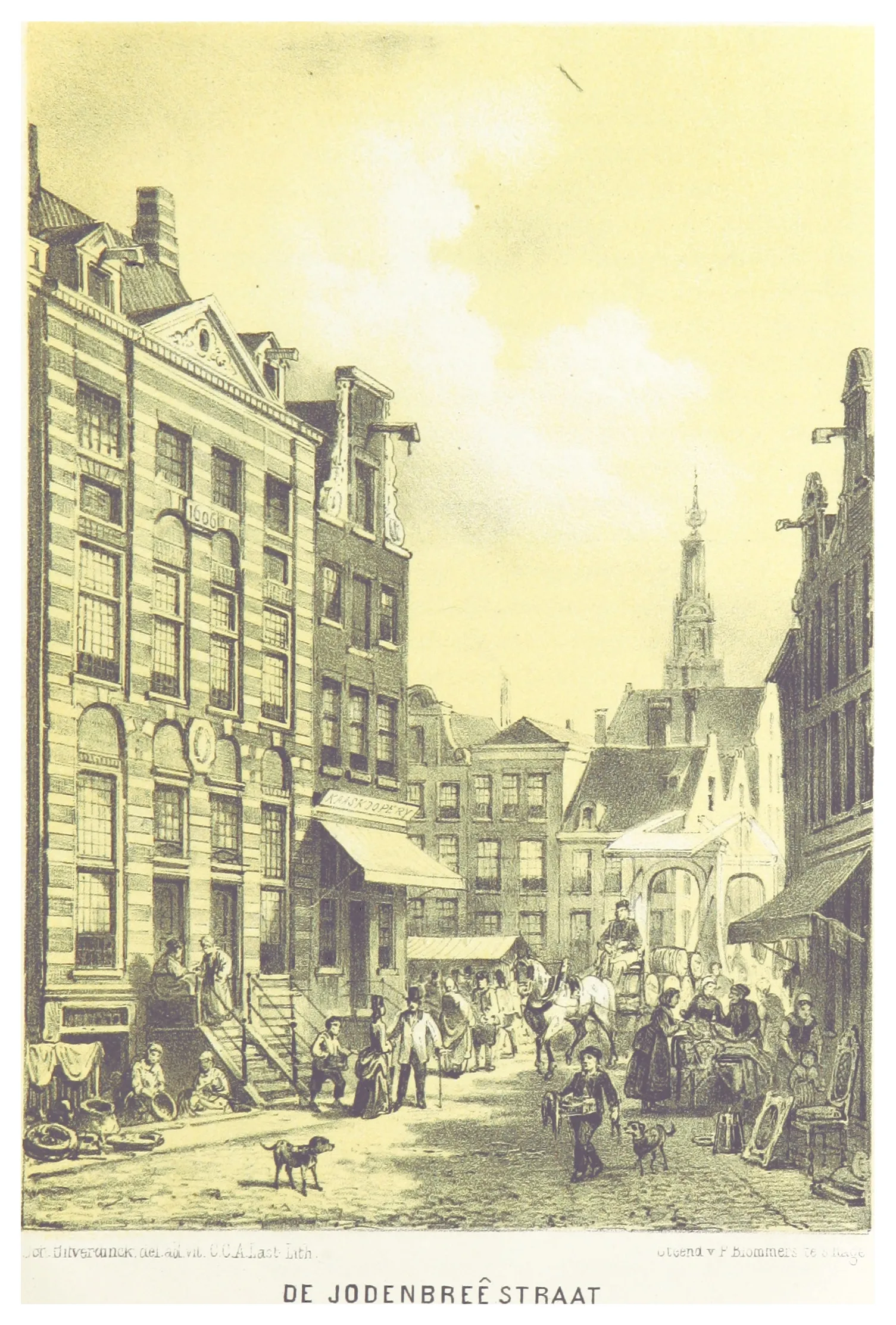 ถนน Jodenbreestraat ในหนังสือของ Kalff ปี 1875