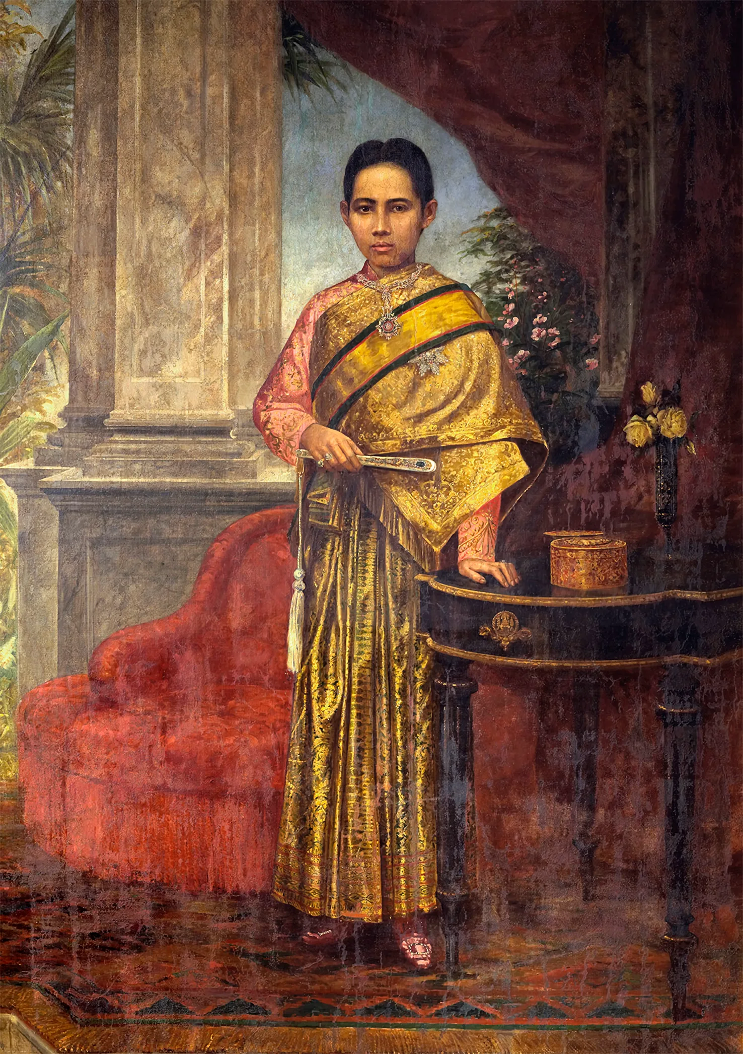 ภาพเขียน สมเด็จพระศรีสวรินทิราบรมราชเทวี พระพันวัสสาอัยยิกาเจ้า ราว ค.ศ. 1893