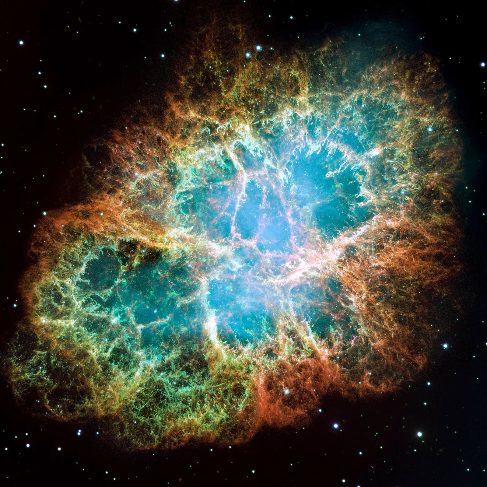 Crab Nebula ภาพโมเสกจากกล้องโทรทรรศน์อวกาศฮับเบิล