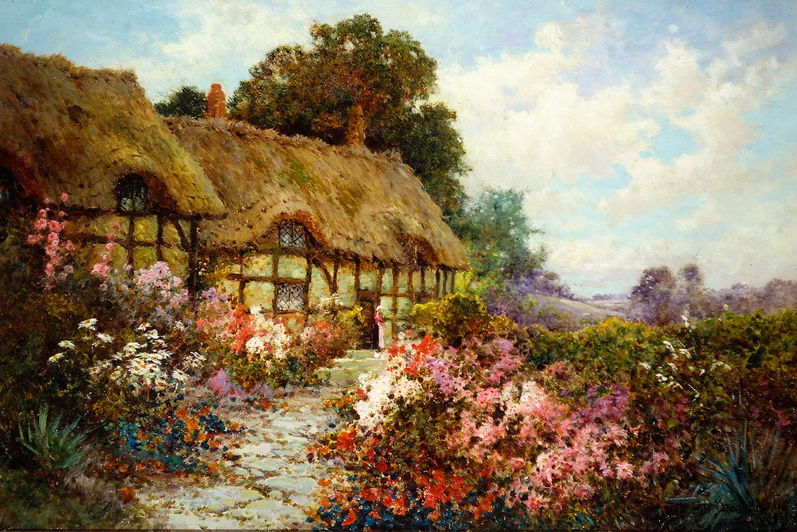 ภาพเขียน Ann Hathaway's Cottage ของ Alfred de Breanski