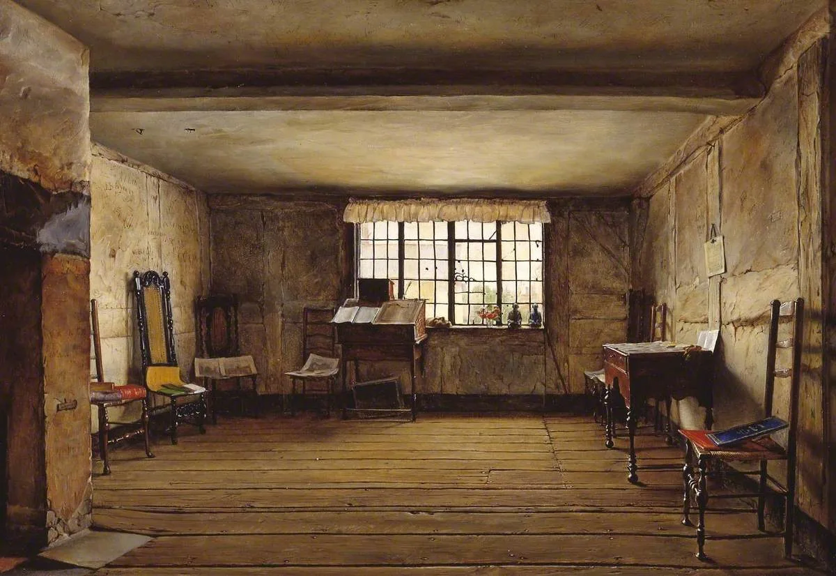 ภาพเขียน The Room in Which Shakespeare Was Born ของ Henry Wallis ปี 1853